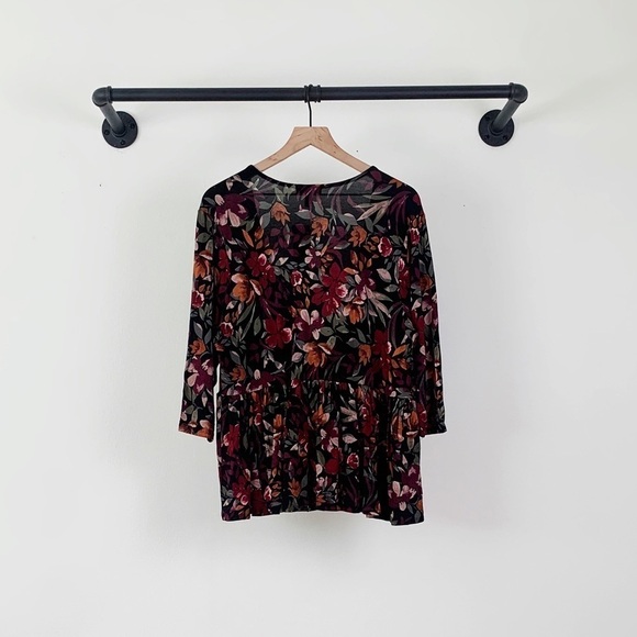 NWT Torrid Black Floral Print Tie Front Babydoll Jacket - Picture 8 of 8